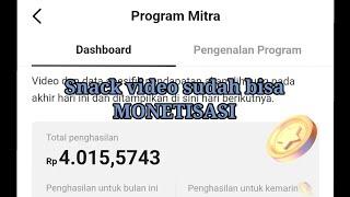 Cara bergabung program mitra atau monetisasi video di snack video