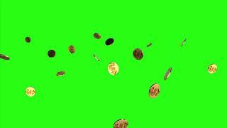 Coin Falling Chroma Green Screen HD