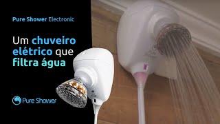 Um chuveiro elétrico que filtra água   Pure Shower Electronic