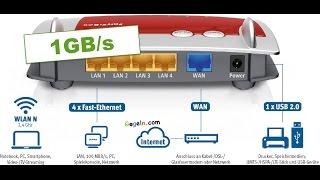 Fritzbox auf 1Gb/s  umstellen. LAN 100Mb/s. 1000Gb/s.