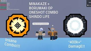 MINAKAZE + BORUMAKI OP ONESHOT COMBO | Shindo Life Roblox