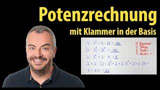 Powers with brackets in the base - calculation rules simply explained | Lehrerschmidt