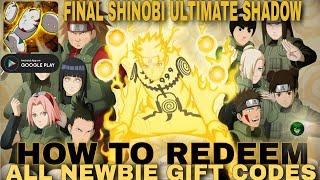 Final Shinobi: Ultimate Shadow How to Redeem/All Active Gift Codes  Naruto idle game - android