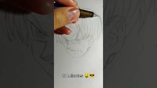 How to draw Trunks in 10 seconds, 1 minute and 10 minutes #shorts