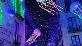 " Costa Amalfitana 8k Tour a pie: Salerno y su impresionantes show de luces navideño"