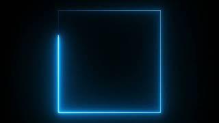 Blue Neon Square Shape Glowing Lights Frame Animation Seamless Loop