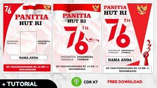 CARA DESAIN ID CARD PANITIA HUT RI KE 76 | FREE DOWNLOAD