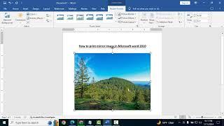 How to print mirror image in Microsoft word 2010
