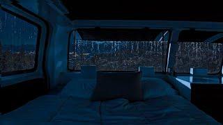 Falling Asleep In The Camping Car On A Rainy And Thunderstorm Night - Relax Sound ASMR