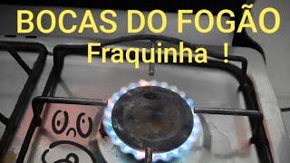 FOGÃO COM AS BOCAS FRAQUINHAS.