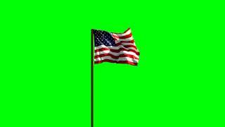 Green screen effects | American flag | No copyright