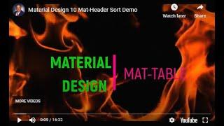 Material Design 10 MAT-TABLE Filtering Demo Overview