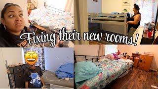 Finally getting their OWN rooms | Fixing + Cleaning their rooms | Realistic Cleaning | Busy day