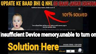 Insufficient Device Memory Unable to Turn On Problem Solve || Free Fire Replay On Kaise Kare/update