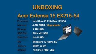 Acer Extensa 15 EX215-54 | Unboxing | i3 11th Gen  | Light weight  and Slim Laptop