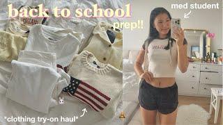 prepare with me for back to school clothing try-on haul, shopping, productive vlog *med student*