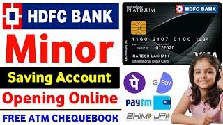 HDFC minor account opening online || Hdfc bank online minor account opening 2022