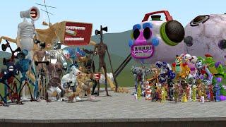 ALL SIREN HEADS VS ALL FNAF 1-9 SECURITY BREACH ANIMATRONICS In Garry's Mod! (Five Nights at Freddy)