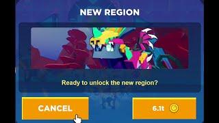 Roblox Bot Clash New Region unlocked, showing new legendary