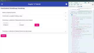 Angular Reactive Form, FormControl, FormGroup, FormArray