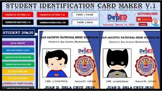 Automatic ID CARD Template with Bar code Generator