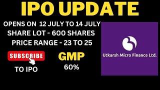 UTKARSH SMALL FINANCE BANK IPO - SUSCRIBE TO IPO - GMP - GREY MARKET PREMIUM - IPO GAINS #ipo