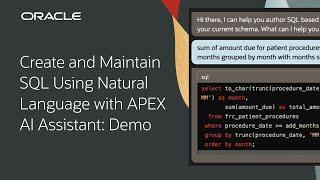 Create and Maintain SQL Using Natural Language with APEX AI Assistant: Demo