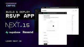 Build and Deploy Full Stack RSVP App - Next.js 15, Supabase and Resend