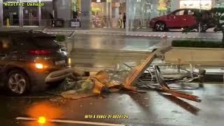 Tragedy in Singapore - Strong Wind Like a Typhoon Devastating Building  Without Mercy