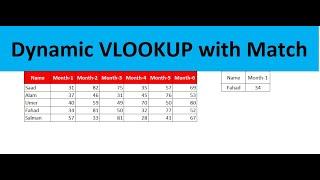 VLOOKUP in Excel | Dynamic VLOOKUP with MATCH( ) | VLOOKUP Formula