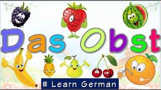 Learn Fruit Names in German | Obst lernen + TEST + PDF !! Lernvideo Deutsch für Kinder !!