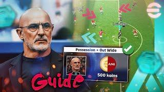 I tried new DE LA FUENTE manager (possession + out wide) in eFootball