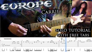 Europe - Carrie guitar solo lesson (with tablatures and backing tracks)