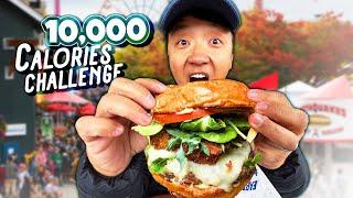 10,000 CALORIE CHALLENGE at the Washington State Fair  | Donut Burger vs. Earthquake Burger 