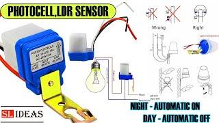 Easy Install Automatic light sensor switch | Photocell | LDR Sensor for Lighting | Wiring and Setup.