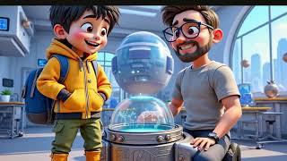 Time Capsule AI Robots Future of Education/ Cartoon Animation Education Learning Kids Children