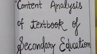 Content analysis of NCERT Book of secondary education | b.ed file