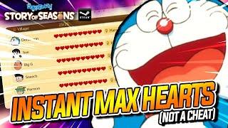 HOW TO INSTANT INCREASE MAX RED HEARTS OF VILLAGERS WITH CUPID ARROW: DORAEMON STORY OF SEASONS