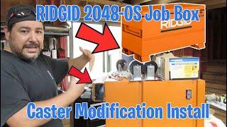 Ridgid 2048-OS Job box Cabinet Caster Modification Install