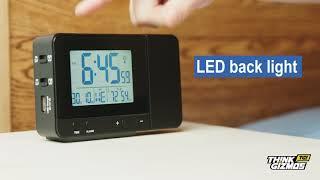 Think Gizmos TG644 Projection Clock Alarm Clock with Temperature display and USB Charging Port