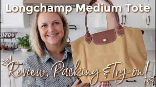 LONGCHAMP | MEDIUM Le Pliage tote!  Review, Packing & On-The-Body! | GatorMOM