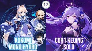 C0 KEQING ABYSS SOLO CHALLENGE! Kokomi Mono Hydro x Keqing Solo - Spiral Abyss 4.2 Full Star Clear!