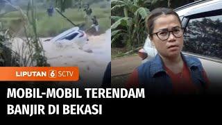 Menegangkan! Detik-Detik Mobil Terseret Banjir Bekasi, Sopir Berhasil Selamat | Liputan 6