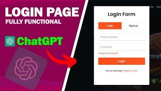 LOGIN PAGE how to create website using AI | chatGPT l HTML CSS JavaScript PHP