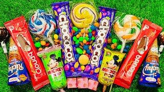 Yummy satisfying Video - Colorful sweets, Rainbow Chupa Chups and relaxing candy eating sounds.