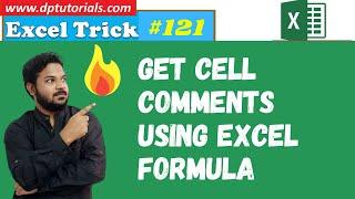 Get cell comments using Excel Formula || Excel Tricks || dptutorials