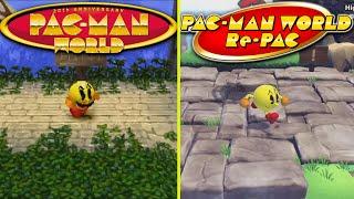 Pac Man World Re-Pac Remake vs Original Early Graphics Comparison