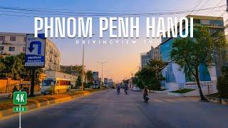 Evening Drive Phnom Penh Hanoi Blvd Cambodia 2024 | 4K HDR Scenes drive