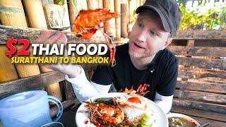 EXTREME Thai Food Tour on a MOTORBIKE / From Surat Thani to Bangkok / Thailand Road Trip