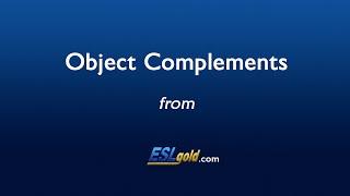 ESLgold.com Object Complements Video